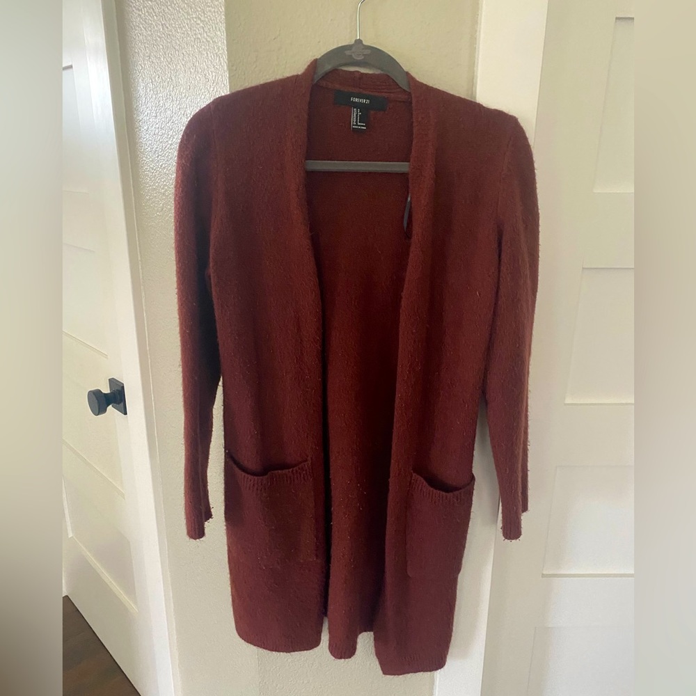 Cranberry knit cardigan